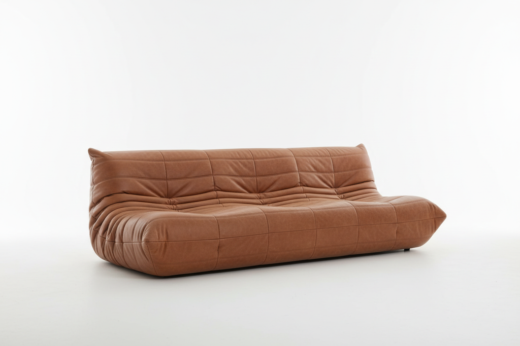 Canapé Togo 3 Places — Édition Cuir Marron