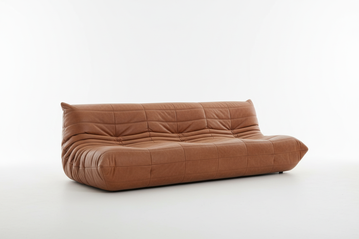 Canapé Togo 3 Places — Édition Cuir Marron